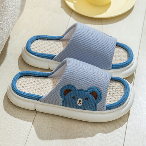 Cute Rabbit Slippers Linen House Shoes For Women - ROUTINE FASHION
